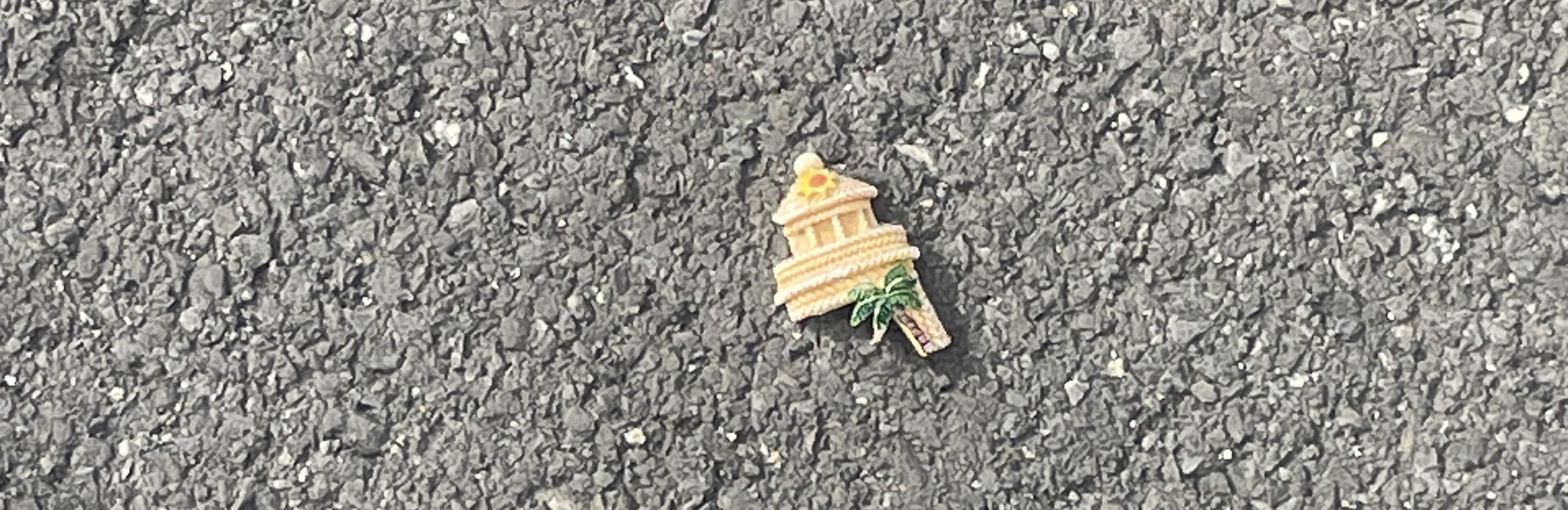 broken magnet lying on the ground